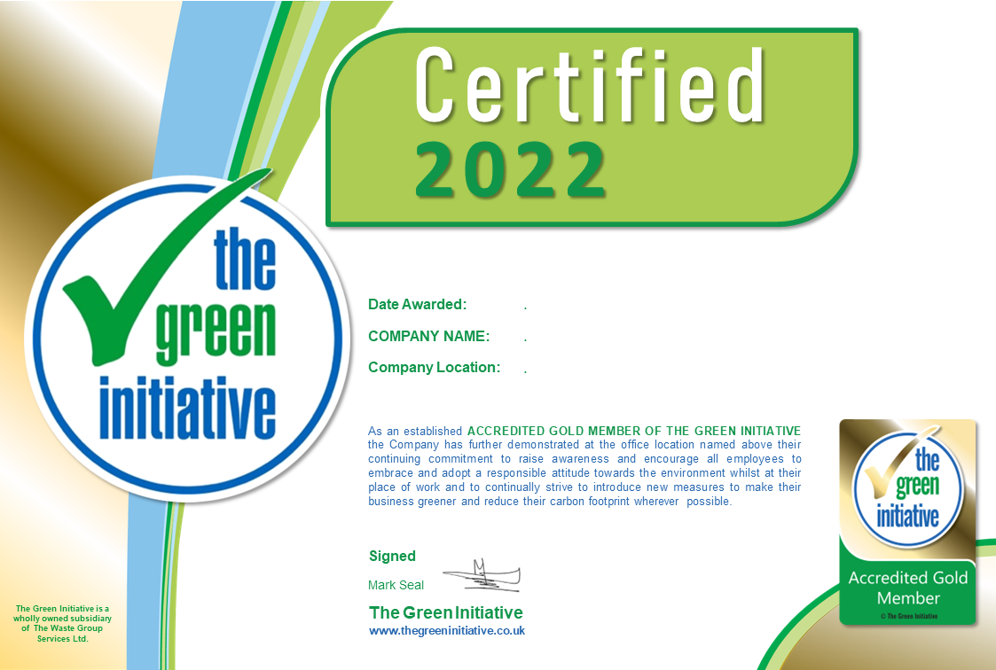 Photo of The Green Initiative Accreditation On A Website